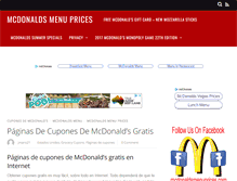 Tablet Screenshot of mcdonaldsmenuprices.com